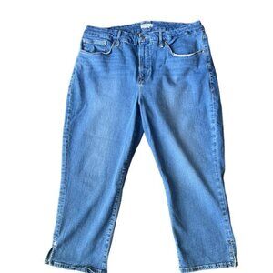 Good American Blue Casual High Rise Side Slits Hem Women's Jeans. Size 18